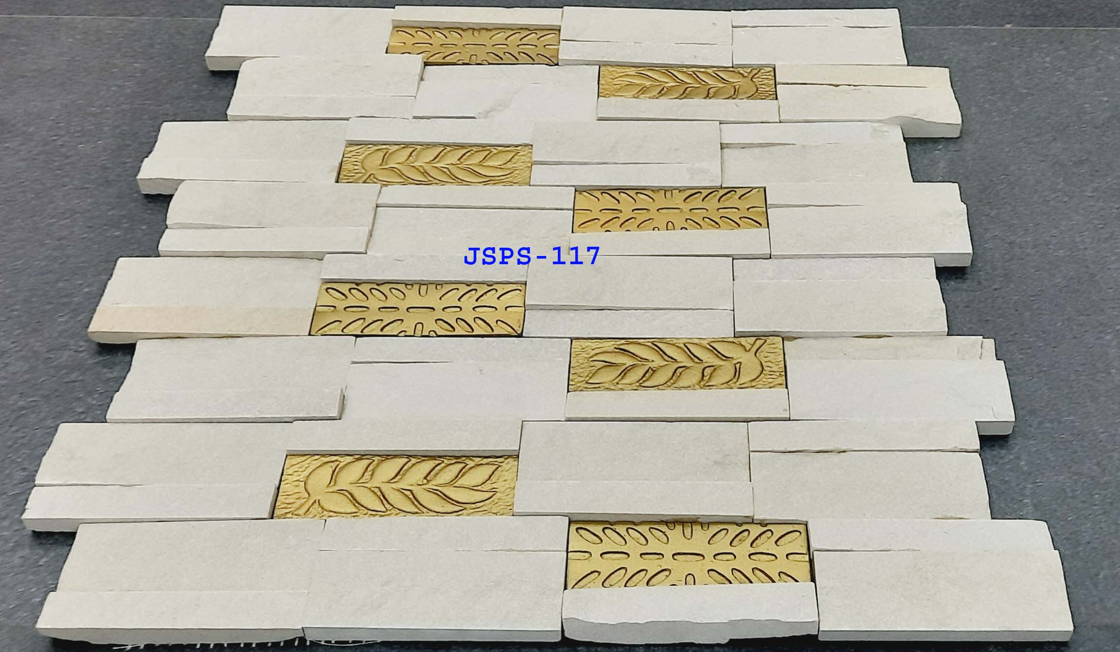 Stone Wall Panel with Brass Metal
